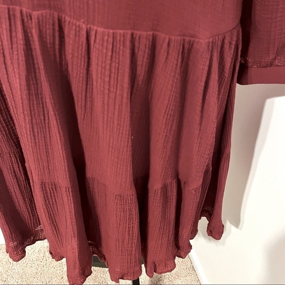 Free People Scarlet lace embroidered eyelet cotton boho mini dress. Peasant. M - Picture 7 of 12